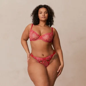 Blush Embroidered Balcony BH - Knallrosa