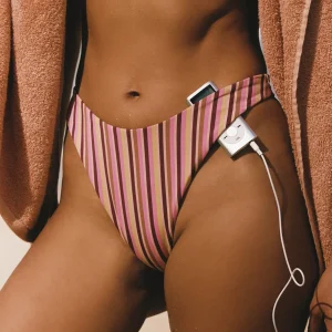 Sunstripe High-Leg Bikini Stringtrosor - Retro Stripe