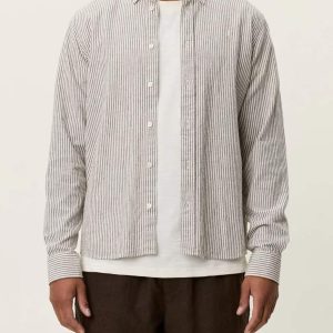 Konrad Stripe Cotton Linen Skjorta