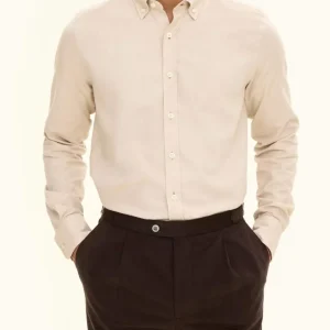 Slim Fit Brushed Flannel Skjorta